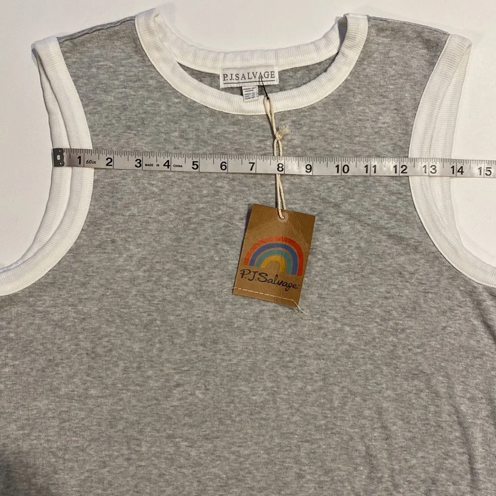 PJ Salvage Medium Heather Gray Tank Top Crew Neck PJ Top New D31e - Picture 11 of 14